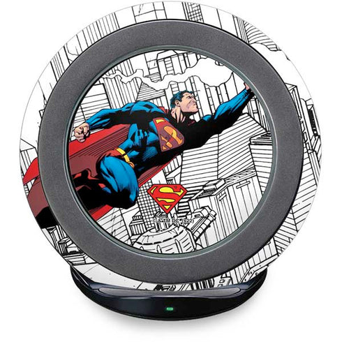 DC Comics Superman Super Speed Flying Over City Fast Charge Wireless Charging Stand Skin